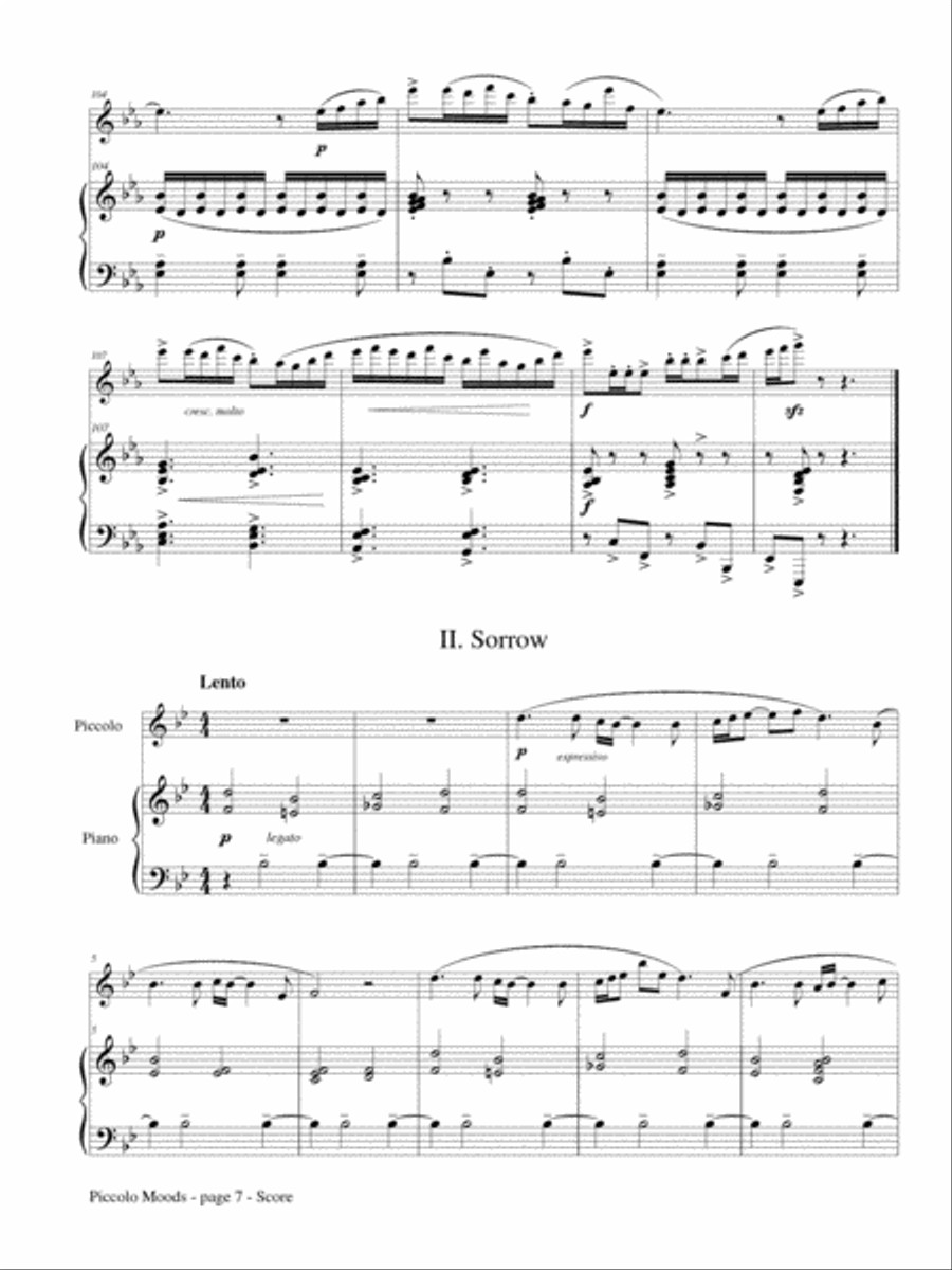 Piccolo Moods for Piccolo and Piano Piccolo scores gallery preview page 2