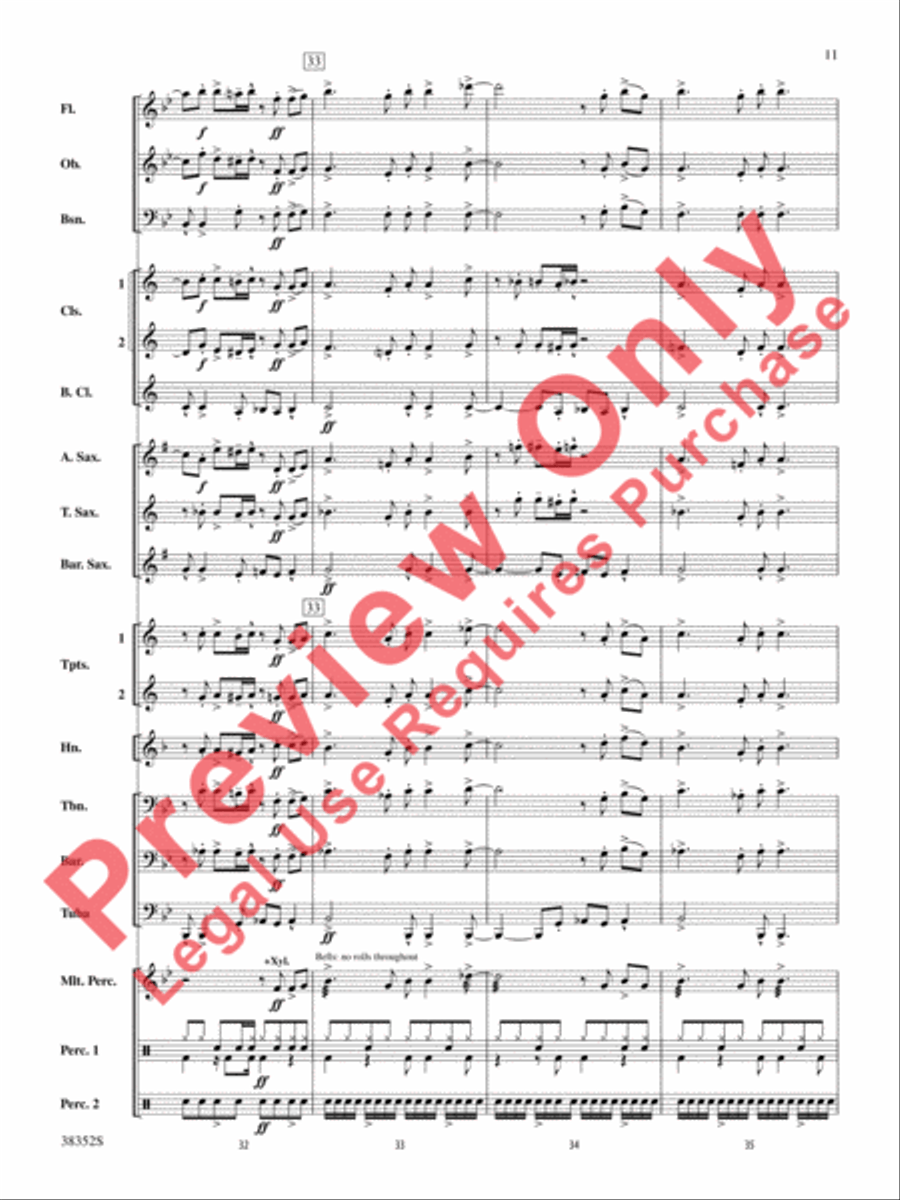 Give Up the Funk (Tear the Roof Off That Sucker) Concert Band scores gallery preview page 12