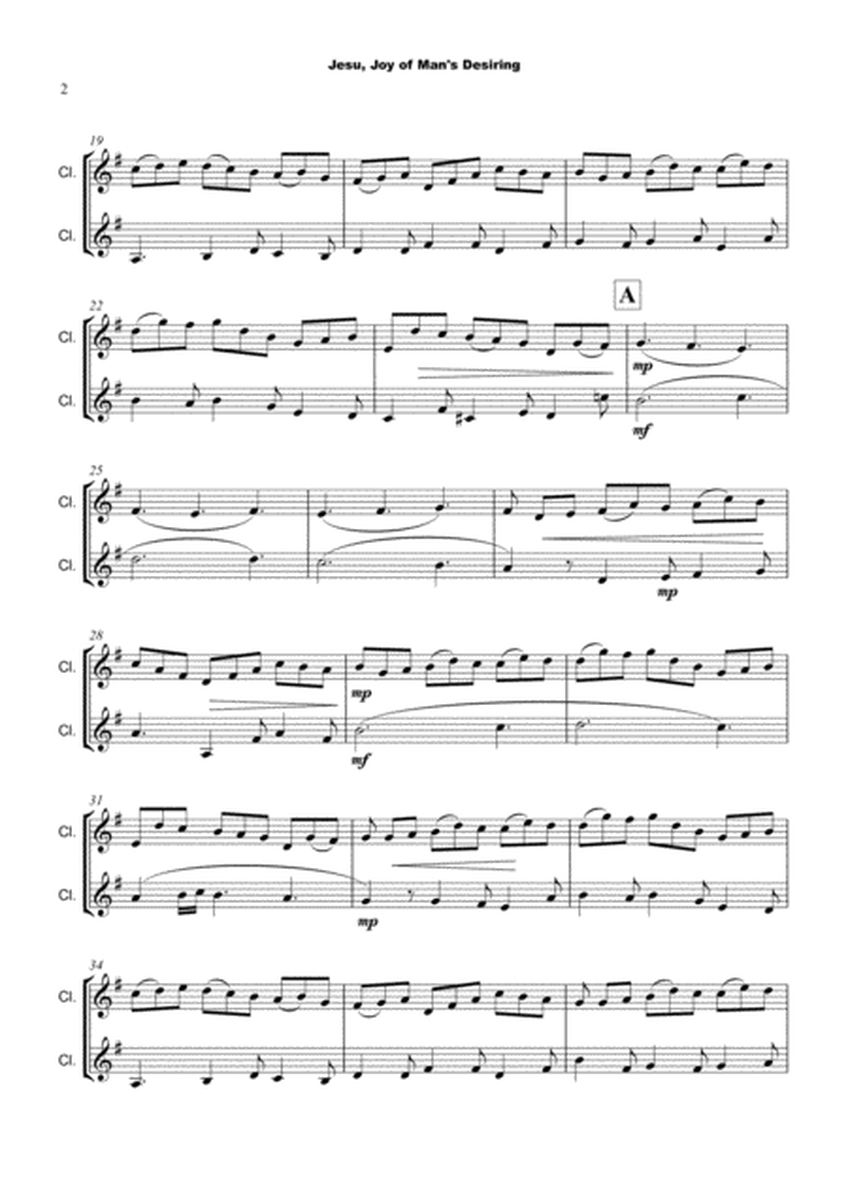 Jesu Joy of Man's Desiring, J S Bach, Clarinet Duet image number null