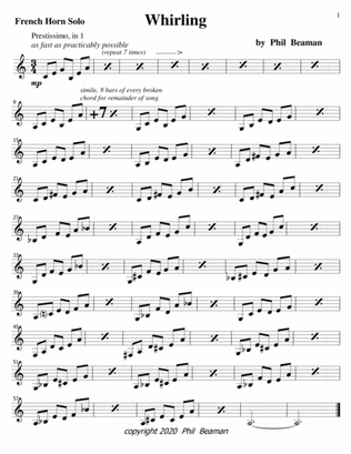 Whirling-french horn solo