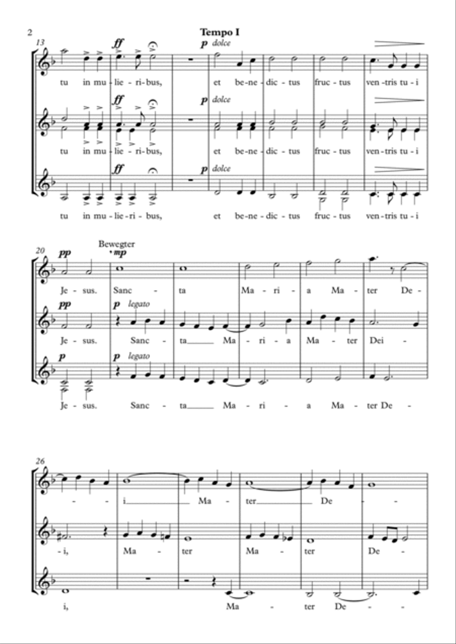 Ave Maria SSA scores gallery preview page 2