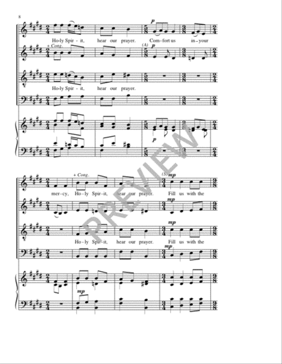 Litany of the Holy Spirit - SATB edition 4-Part scores gallery preview page 9