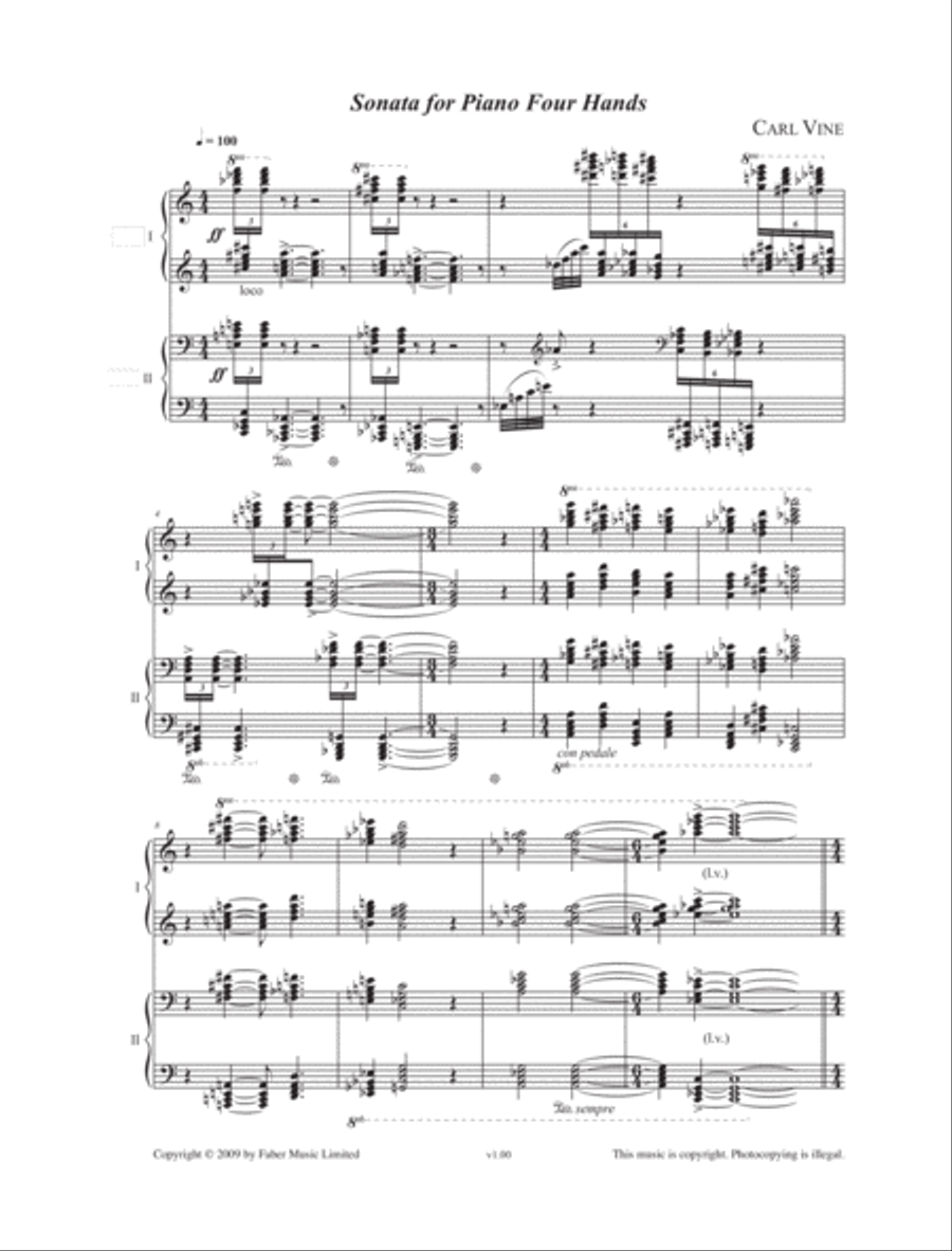Sonata for Piano Four Hands Small Ensemble scores gallery preview page 2