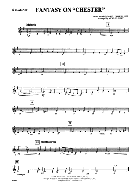 Fantasy on "Chester": 1st B-flat Clarinet