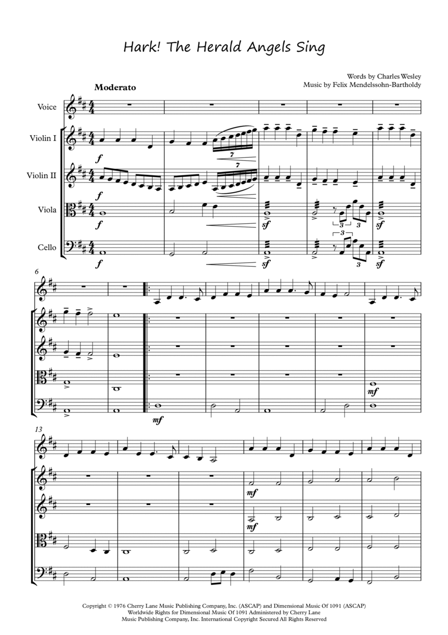 Hark! The Herald Angels Sing Chamber Music scores gallery preview page 1