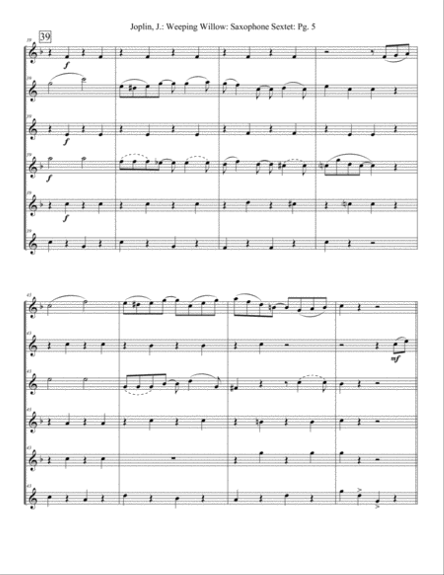 Weeping Willow (Saxophones) Weeping Willow (Saxophones) Woodwind Ensemble scores gallery preview page 6