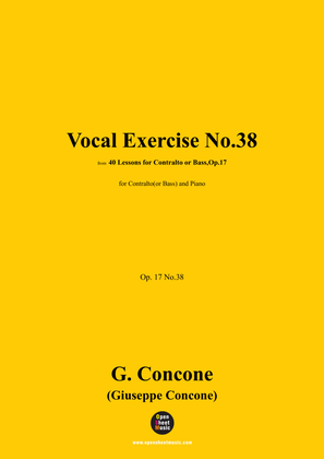 G. Concone-Vocal Exercise No.38,for Contralto(or Bass) and Piano