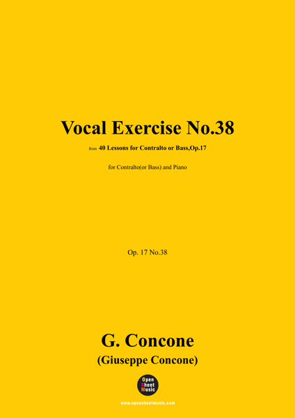 G. Concone-Vocal Exercise No.38,for Contralto(or Bass) and Piano image number null