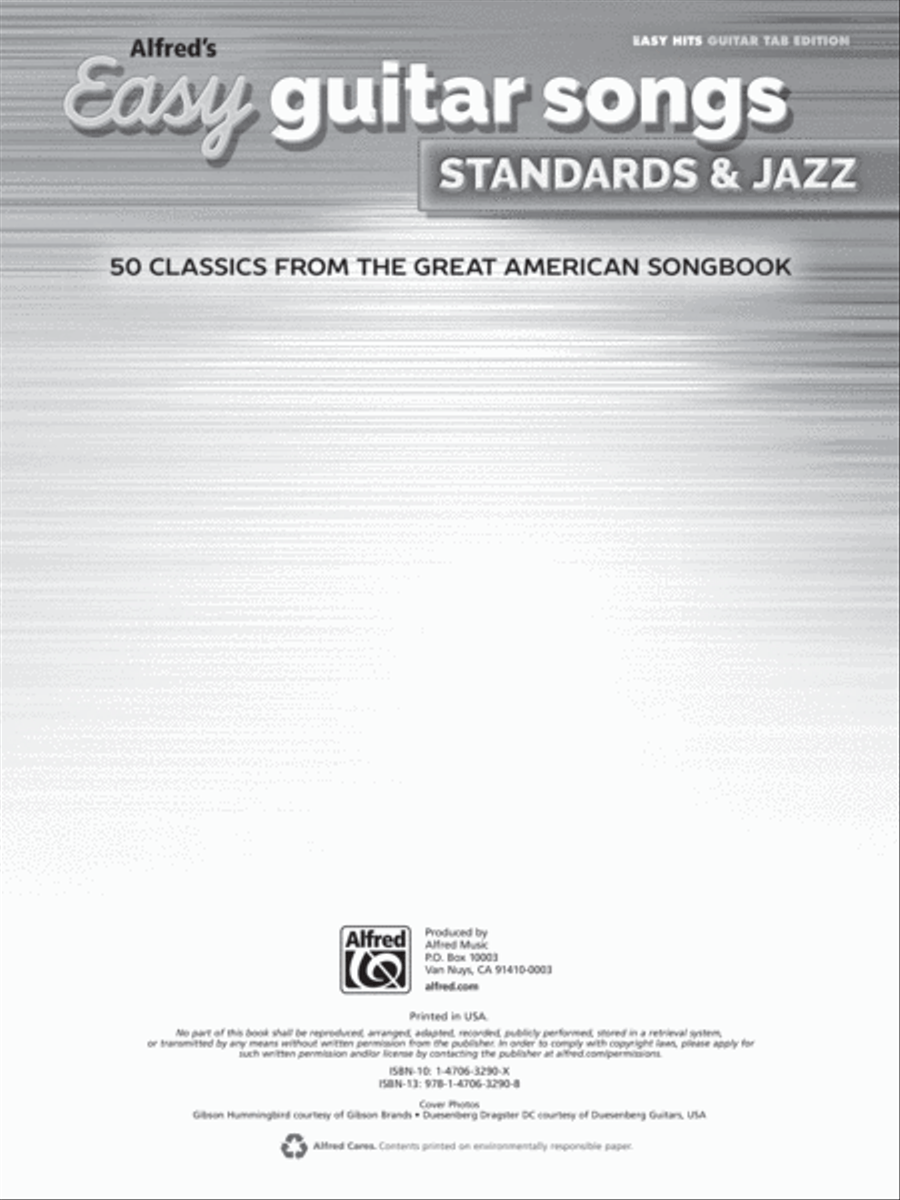 Alfred's Easy Guitar Songs -- Standards & Jazz