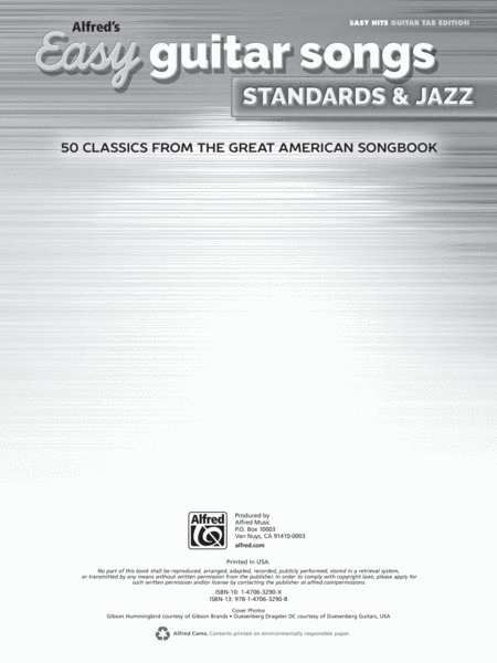 Alfred's Easy Guitar Songs -- Standards & Jazz