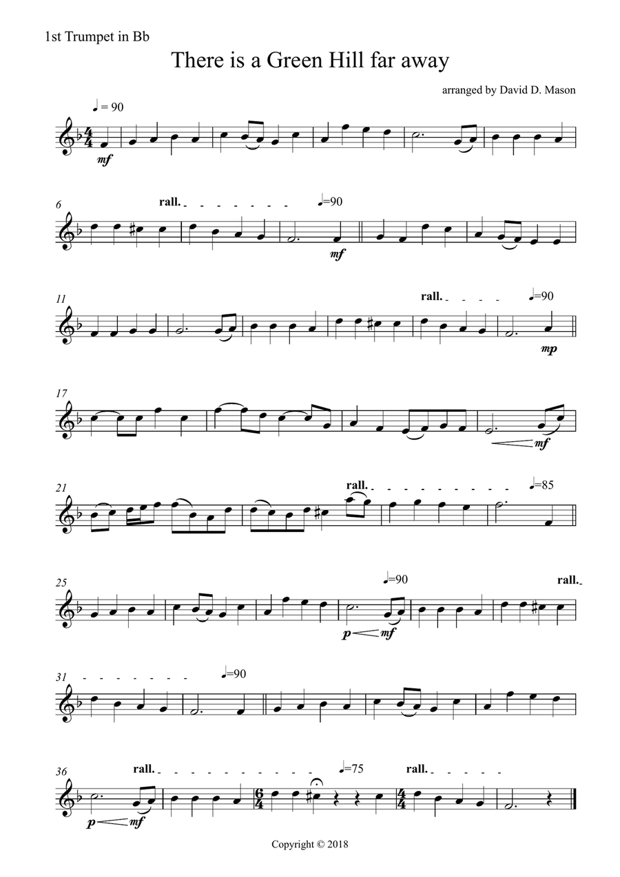 There is a Green Hill far away Brass Ensemble scores gallery preview page 5
