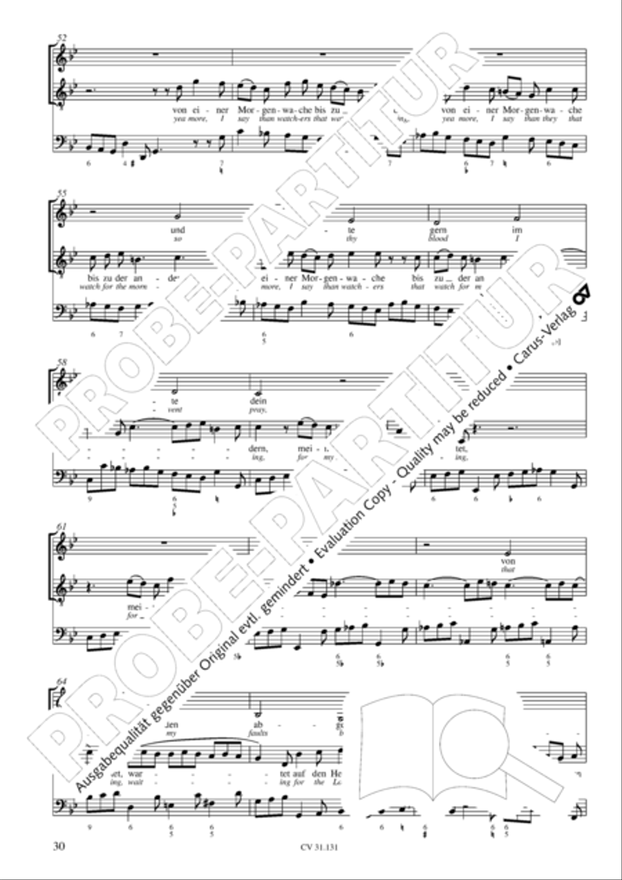 Form the deep, Lord, cried I, Lord, to Thee (Aus der Tiefe rufe ich, Herr, zu dir) 4-Part scores gallery preview page 31