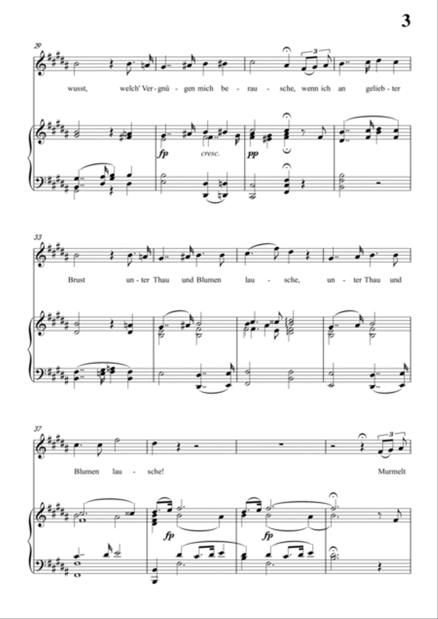 Schubert-Die Nacht in B D.358,for Vocal and Piano Voice scores gallery preview page 4