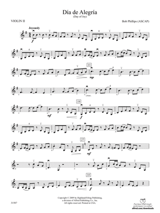 Día de Alegría (Day of Joy): 2nd Violin
