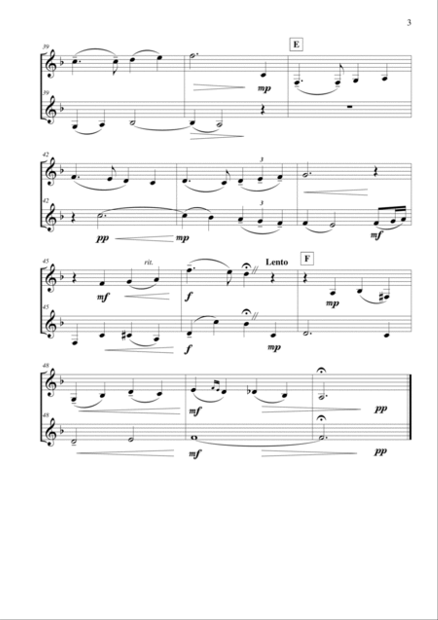 My Love is like a Red, Red Rose Clarinet Duet scores gallery preview page 4