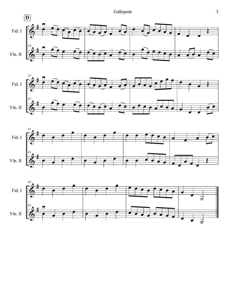 Gallopede Violin scores gallery preview page 3