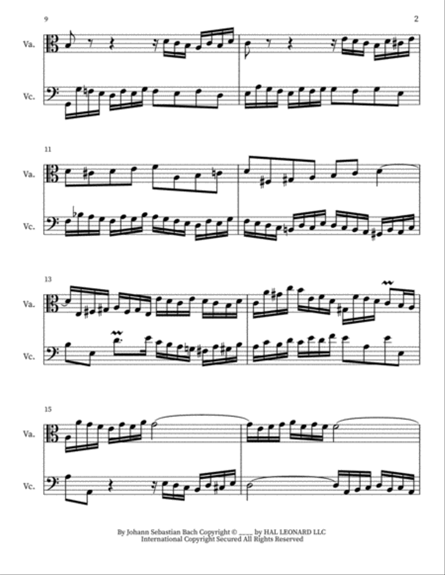 Two-part Invention In C String Duet scores gallery preview page 2