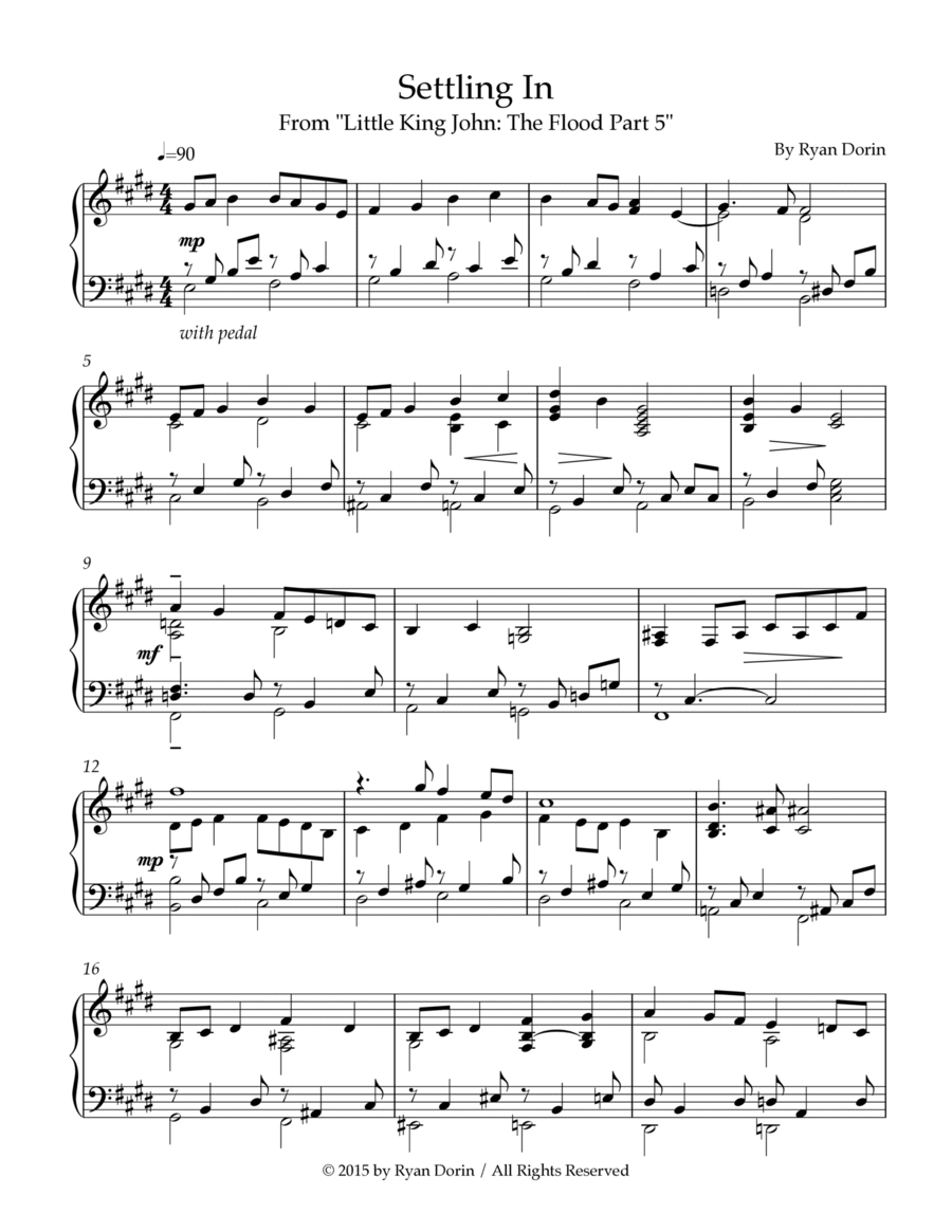 Little King John The Flood 5: Settling In for Solo Piano Piano Solo scores gallery preview page 1