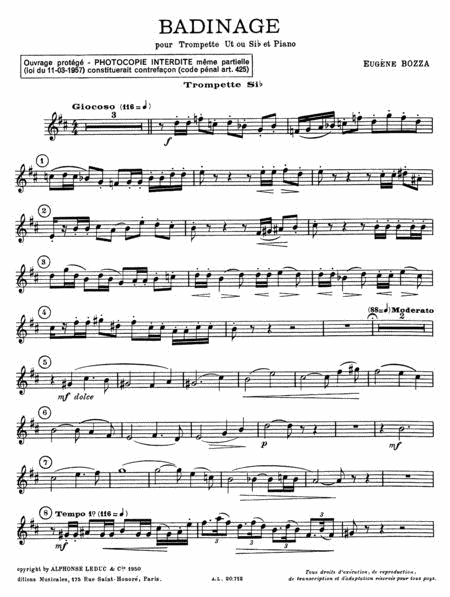 Badinage - Trompette Ut ou Sib et Piano