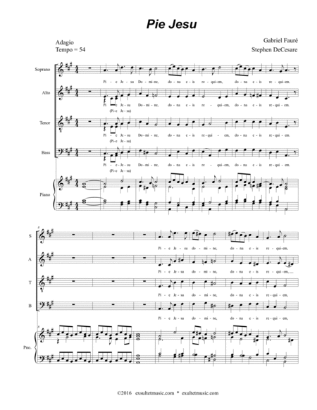 Pie Jesu (for SATB and Piano) image number null