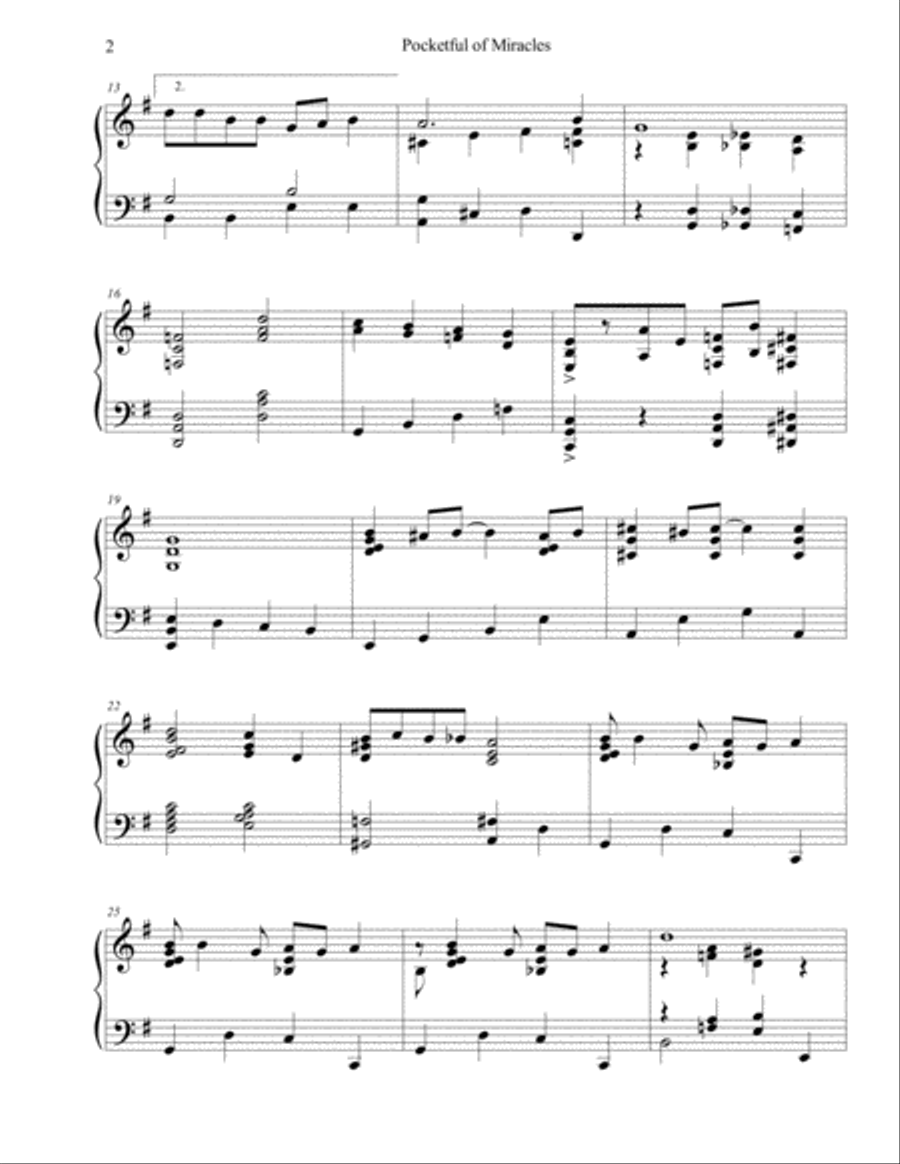 Pocketful Of Miracles Pocketful Of Miracles Piano Solo scores gallery preview page 2