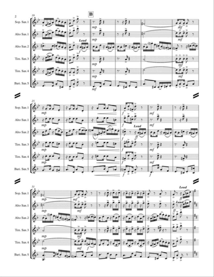 Tico-Tico no fubá (for Saxophone Quintet SATTB or AATTB) Saxophone Quintet scores gallery preview page 3