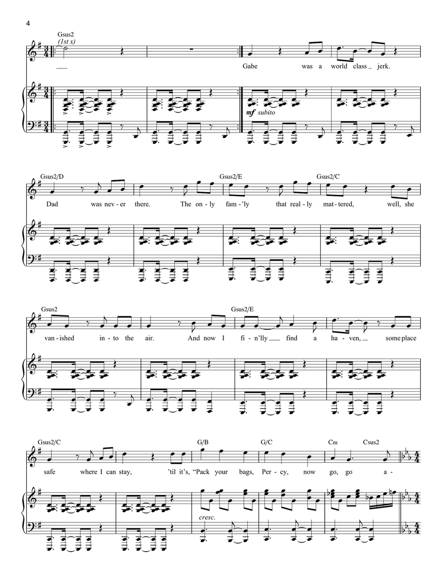 Good Kid [Solo version] (from The Lightning Thief: The Percy Jackson Musical) Voice scores gallery preview page 4