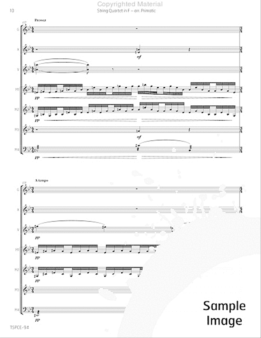 String Quartet in F Percussion Ensemble scores gallery preview page 13