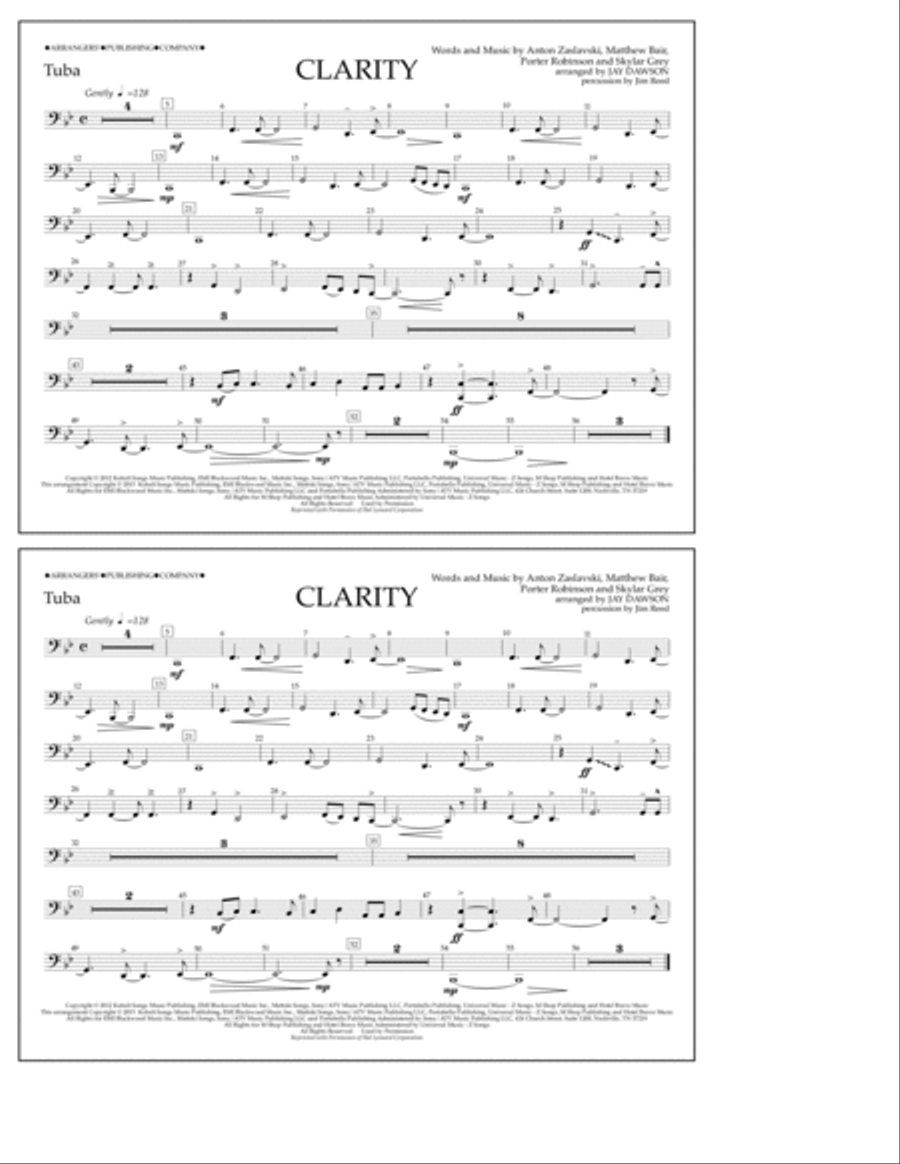 Clarity - Tuba Marching Band scores gallery preview page 1