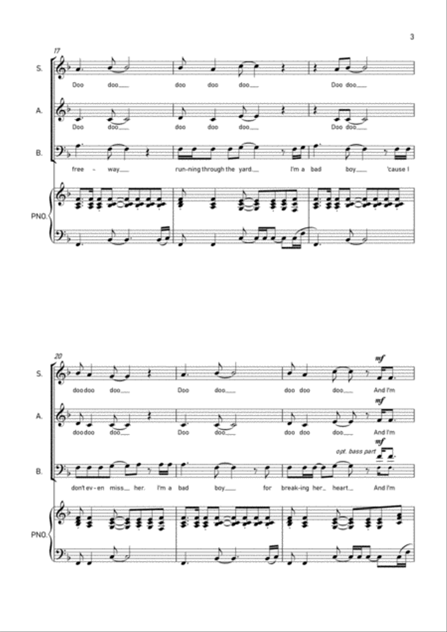 Free Fallin' 3-Part scores gallery preview page 3