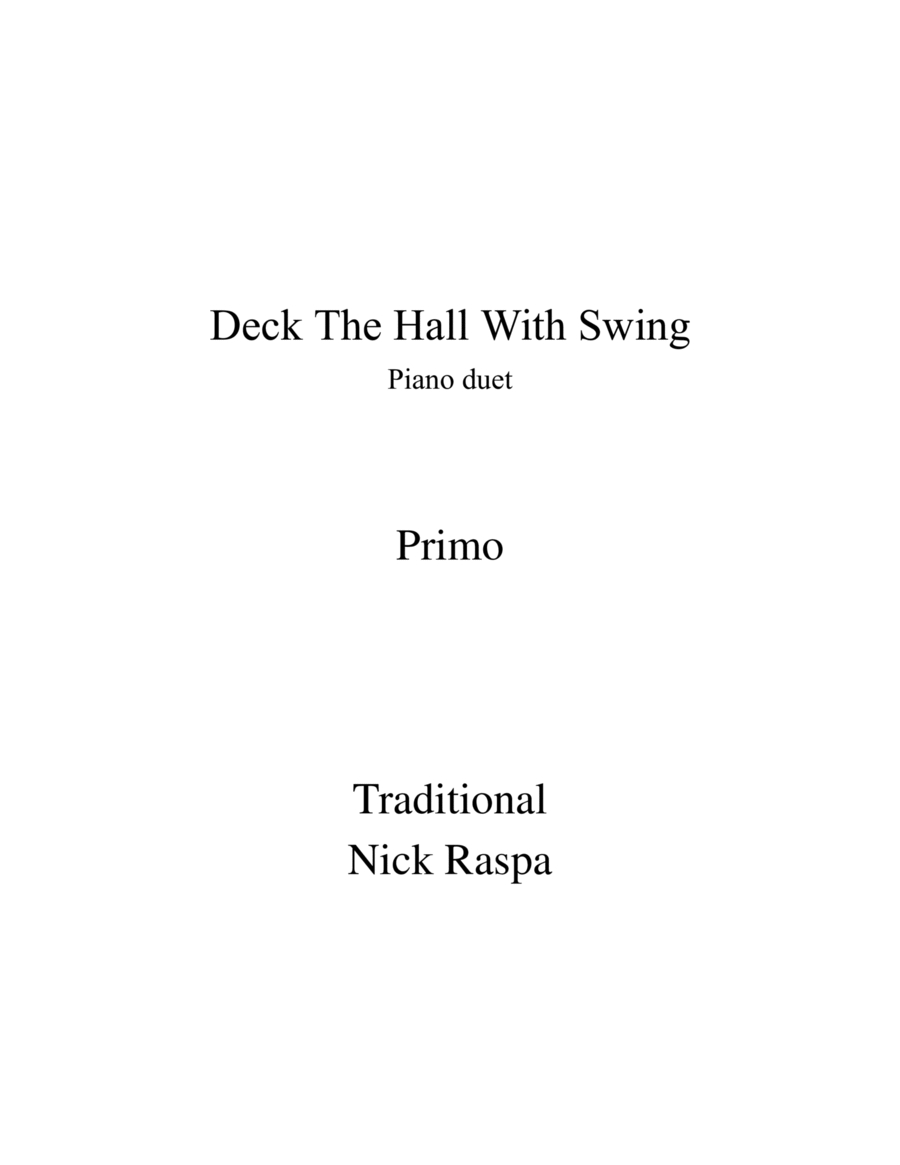 Deck The Hall With Swing (1 piano 4 hands) Primo image number null