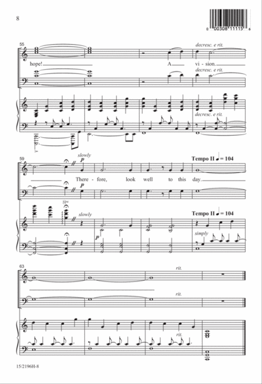 Look to This Day, for It Is Life! 4-Part scores gallery preview page 8