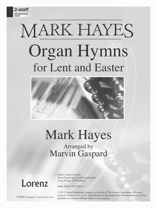 Book cover for Mark Hayes: Organ Hymns for Lent and Easter (Digital Delivery)