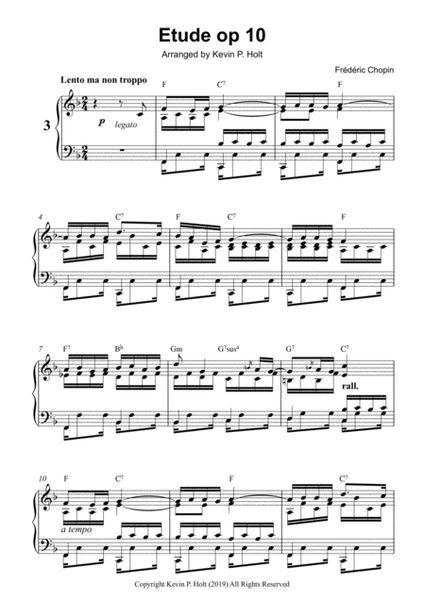 Chopin Etude Op. 10 No. 3 - Easy Piano image number null