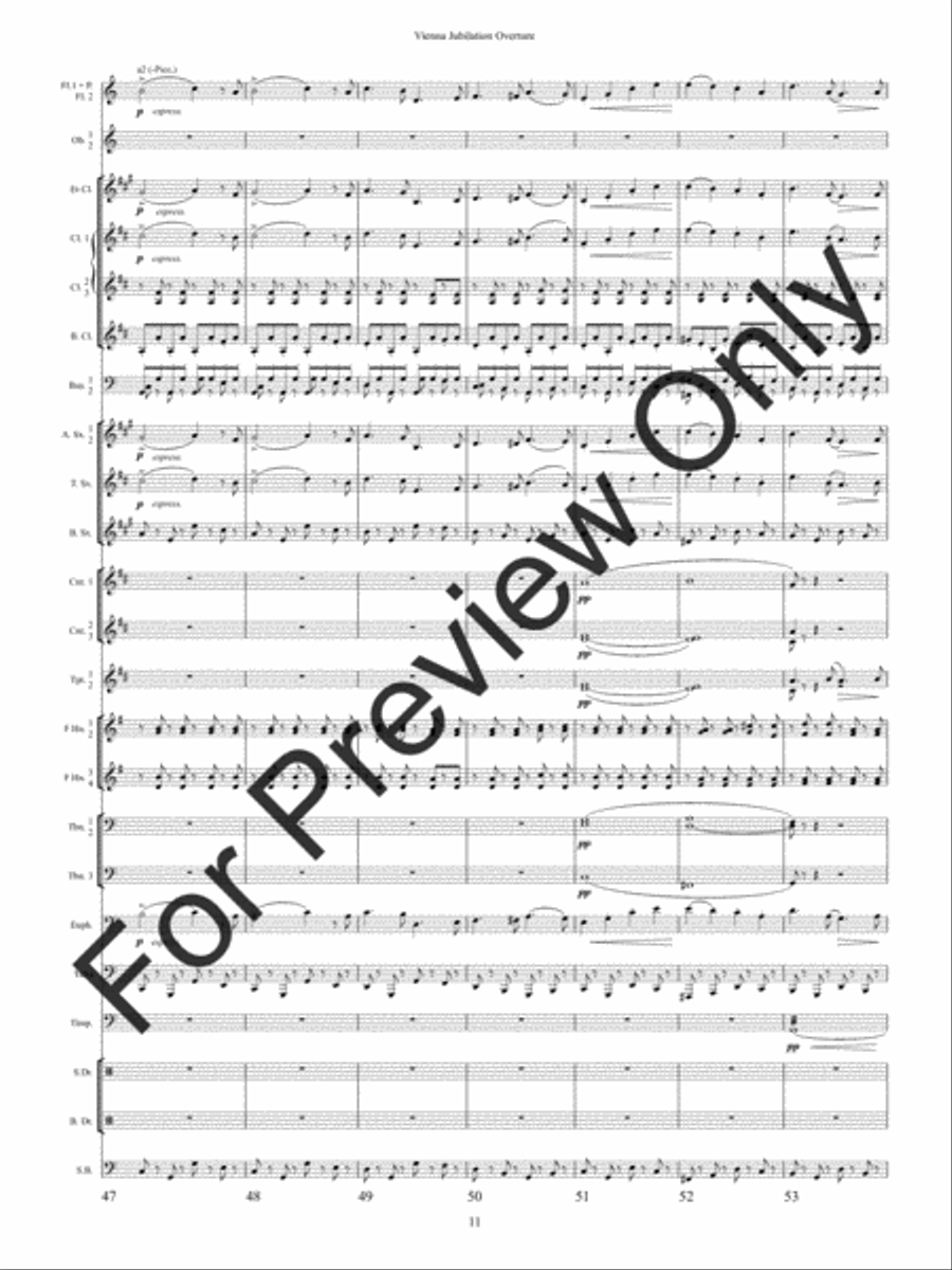 Vienna Jubilation Overture (Score) Concert Band scores gallery preview page 14