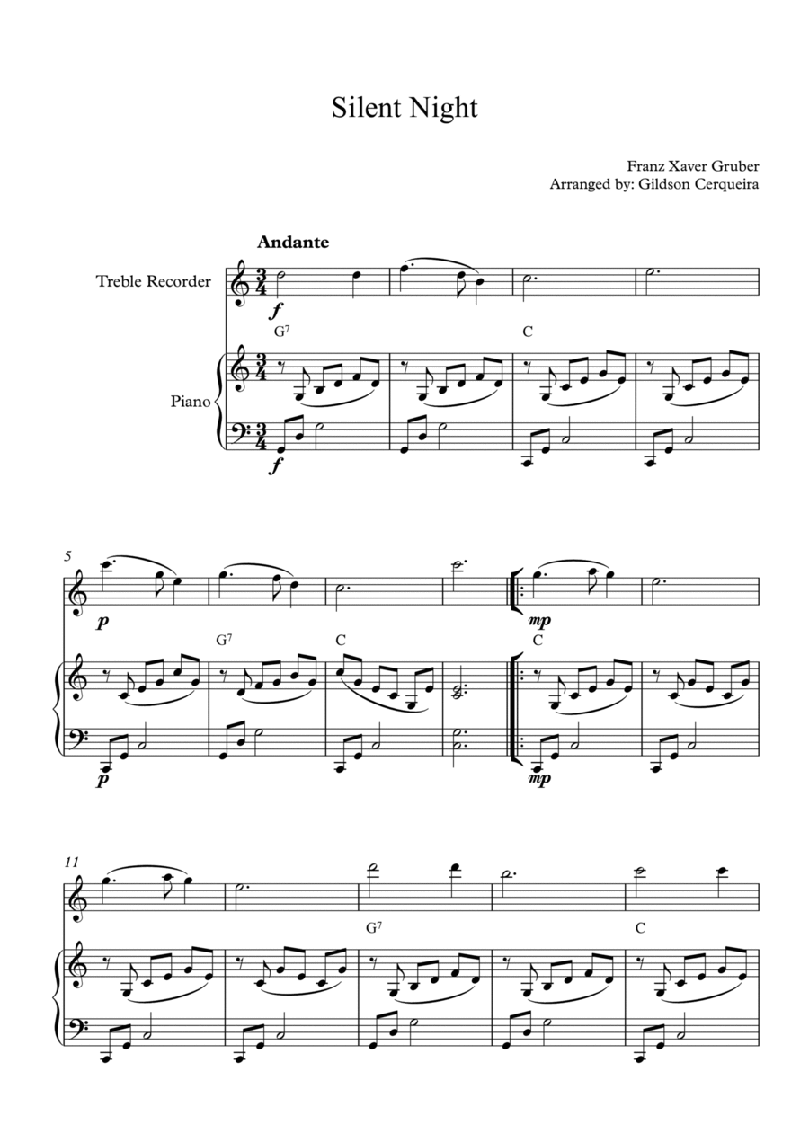 Silent Night Chamber Music scores gallery preview page 1