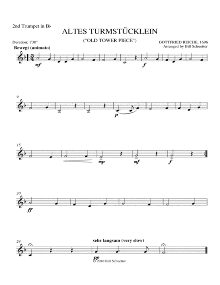 Altes Turmstucklein Altes Turmstucklein Brass Quintet scores gallery preview page 4