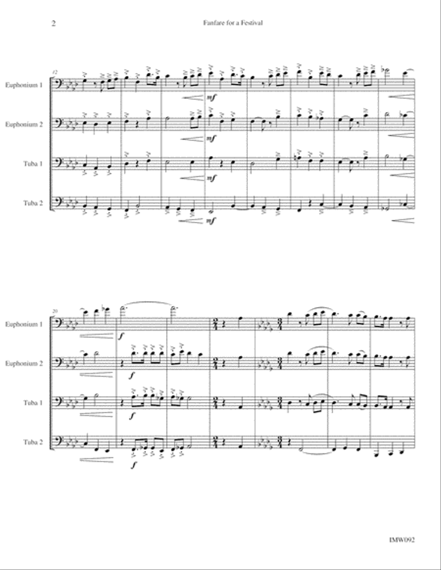 Fanfare for a Festival Fanfare for a Festival Euphonium scores gallery preview page 4