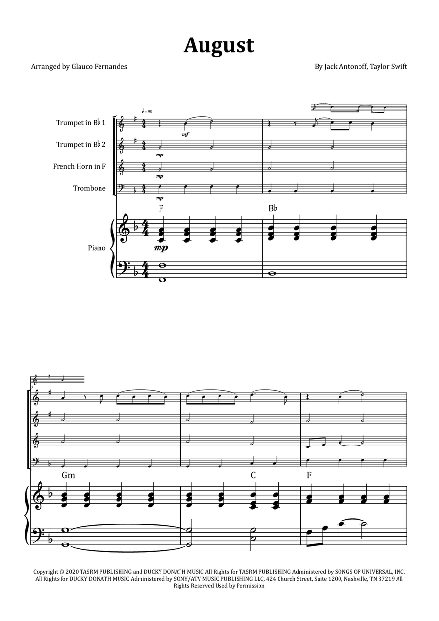 August Brass Quartet scores gallery preview page 1