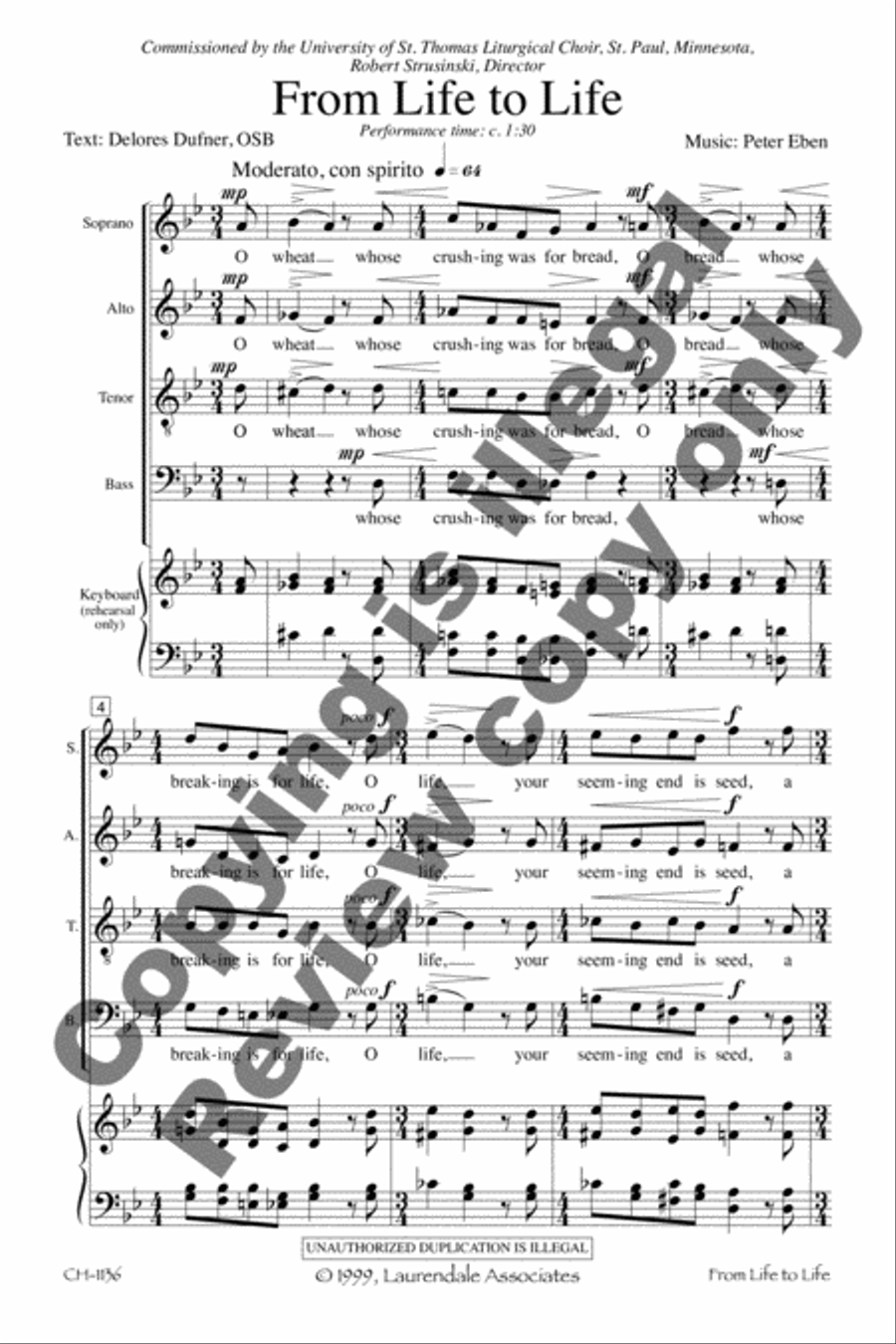 From Life to Life From Life to Life 4-Part scores gallery preview page 4