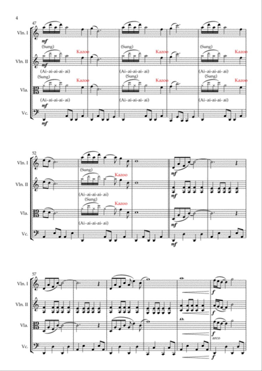 The Ecstasy Of Gold The Ecstasy Of Gold String Quartet scores gallery preview page 6