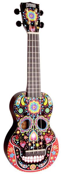 Art Series Soprano Ukulele - Skull (Black)