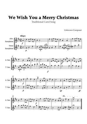We Wish you a Merry Christmas for Alto Sax and Tenor Sax Duet