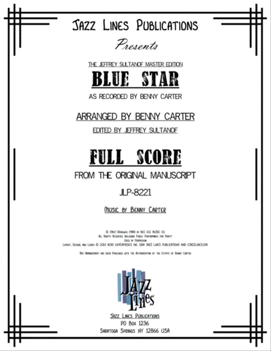 Blue Star Tenor Saxophone scores gallery preview page 1