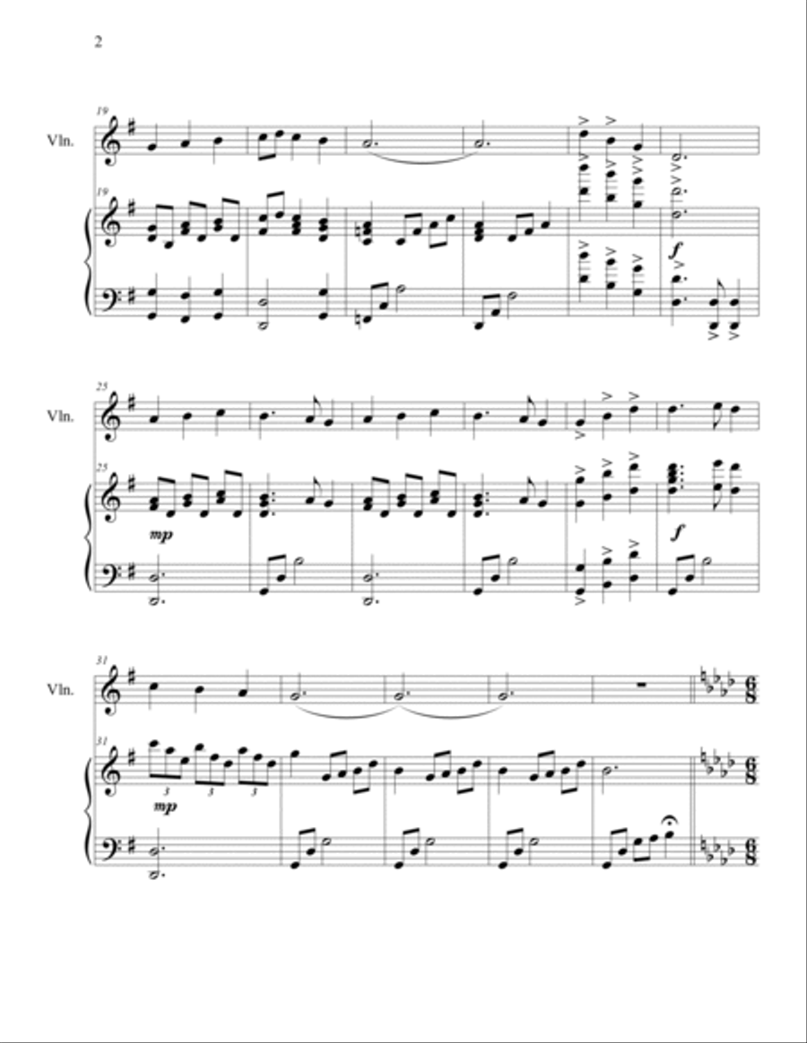Come, Thou Almighty King (Piano and Violin) Violin Solo scores gallery preview page 2