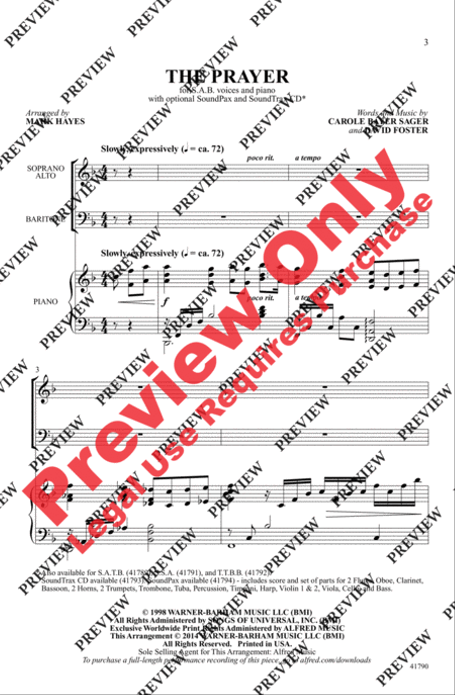 The Prayer 3-Part scores gallery preview page 3