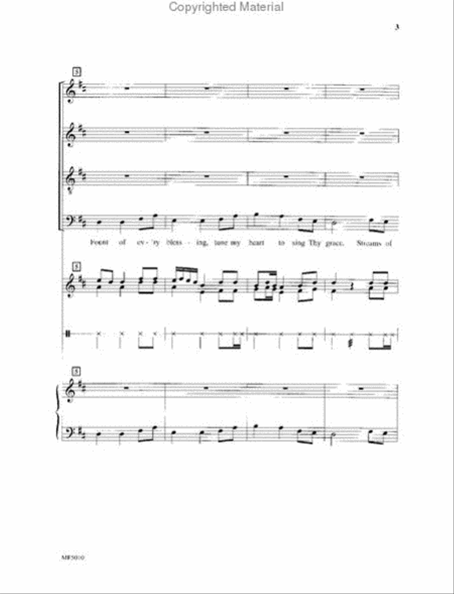 Come, Thou Fount of Every Blessing 4-Part scores gallery preview page 3