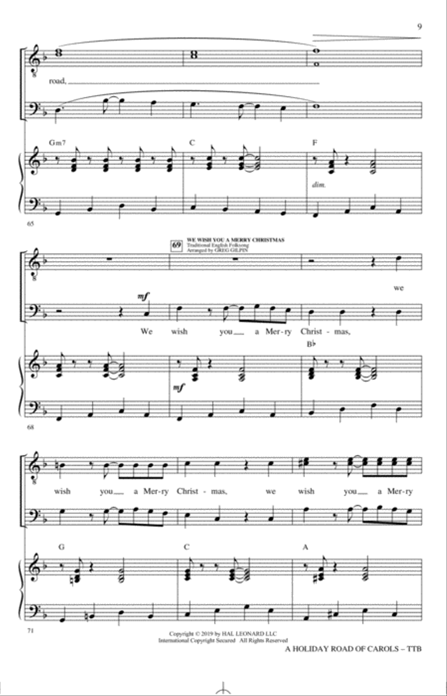A Holiday Road of Carols TTBB scores gallery preview page 8