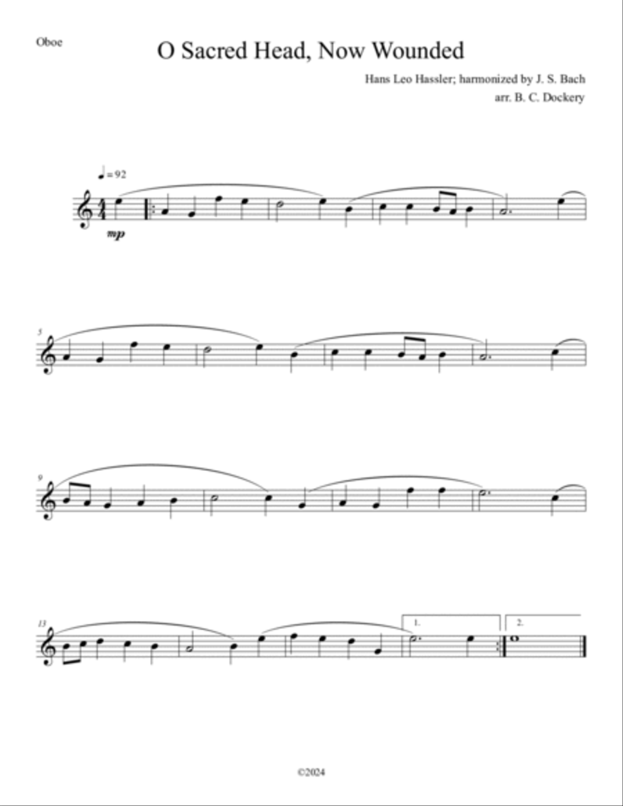 O Sacred Head, Now Wounded (Woodwind Quintet) Woodwind Quintet scores gallery preview page 4