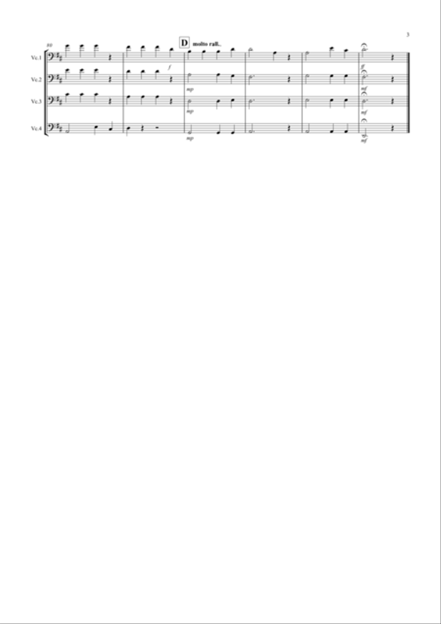 The Trout (4th Movement) for Cello Quartet Cello Solo scores gallery preview page 3